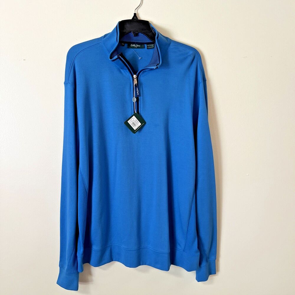 Bobby Jones Size XXL 1/4 Zip Pullover Sweater 100% Peruvian Pima Cotton NWT